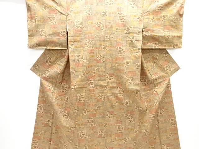 JAPANESE KIMONO / TSUMUGI / UNUSED / MAPLE LEAVES